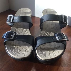 CROCS 2-strap platform sandals
